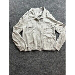 JACK BY BB DAKOTA Utility Cargo Jacket Size LG Light Grey Twilight Core Military